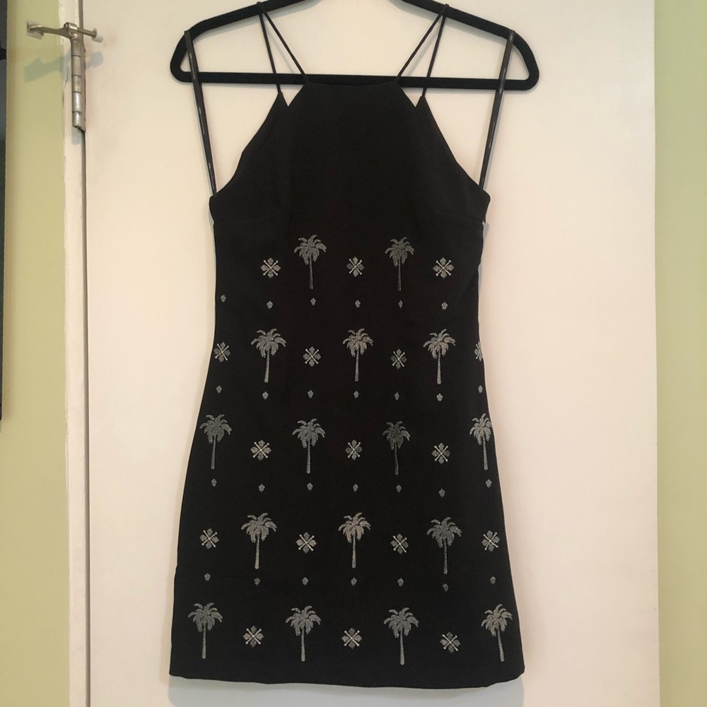 Three of Something Black Palm Tree Dress